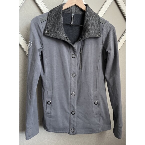 KUHL Krush Women's S Mock Neck Lightweight Jacket Snap Closure Hiking - Gray - Picture 1 of 11